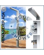 Reno Silver ADA 316L Marine Grade Stainless Steel Outdoor Pool Shower Watermark 