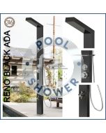 Reno Black ADA 316L Marine Grade Stainless Steel Outdoor Pool Shower Watermark 