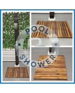 Set of 2 Acacia Hardwood Timber Shower Stands/Mats with Natural Oil Finish, Each Mat 59.5cm x 39.5cm x 3cm