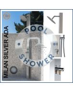 Milan Silver  ADA 316L Marine Grade WATERMARK REGISTERED Stainless Steel Outdoor Indoor /Pool Shower With Foot Wash