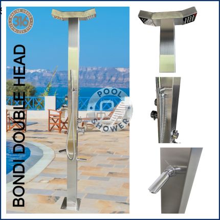 Bondi Double Head 316L Stainless Steel Outdoor Pool Shower