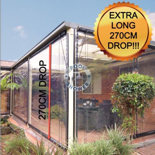 EXTRA LONG 270cm DROP Clear Bistro Cafe Patio Verandah Outdoor Blinds