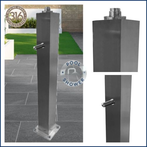 Eco-Friendly Push-Button Outdoor Foot Wash Station with 15-Second Timer – 316L Marine Grade Stainless Steel (Cold Water Only)